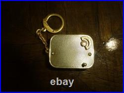 Vintage Swiss Reuge Miniature music box pendant, Key Chain, Ruby Stones Front