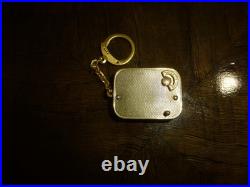 Vintage Swiss Reuge Miniature music box pendant, Key Chain, Ruby Stones Front