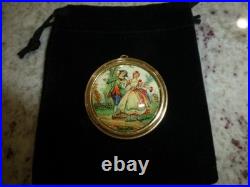 Vintage Swiss Reuge Music Box Pendant Necklace Plays Good Morning Song