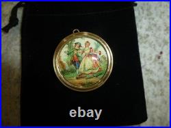 Vintage Swiss Reuge Music Box Pendant Necklace Plays Good Morning Song