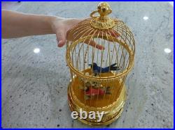 Vintage Swiss Reuge Singing Bird Cage Gold Gilt Cage (Watch The Video)
