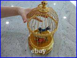 Vintage Swiss Reuge Singing Bird Cage Gold Gilt Cage (Watch The Video)