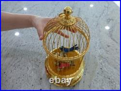 Vintage Swiss Reuge Singing Bird Cage Gold Gilt Cage (Watch The Video)