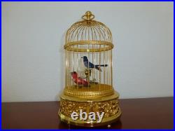 Vintage Swiss Reuge Singing Bird Cage Gold Gilt Cage (Watch The Video)