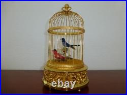 Vintage Swiss Reuge Singing Bird Cage Gold Gilt Cage (Watch The Video)