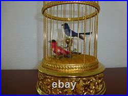 Vintage Swiss Reuge Singing Bird Cage Gold Gilt Cage (Watch The Video)