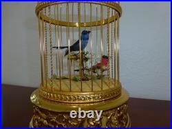 Vintage Swiss Reuge Singing Bird Cage Gold Gilt Cage (Watch The Video)