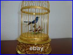 Vintage Swiss Reuge Singing Bird Cage Gold Gilt Cage (Watch The Video)