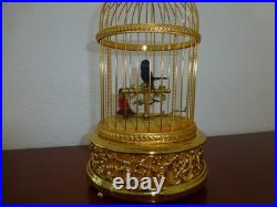 Vintage Swiss Reuge Singing Bird Cage Gold Gilt Cage (Watch The Video)