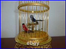 Vintage Swiss Reuge Singing Bird Cage Gold Gilt Cage (Watch The Video)