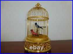 Vintage Swiss Reuge Singing Bird Cage Gold Gilt Cage (Watch The Video)