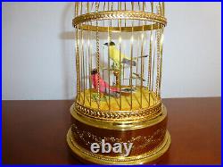Vintage Swiss Reuge Singing Bird Cage Gold Gilt Metal Case (Watch The Video)