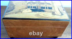 Vintage Swiss Reuge Wood INLAY Music Box-Ernst Renz- WIEN RATHAUS AUSTRIA