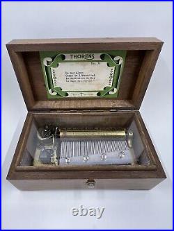 Vintage Swiss THOREN'S 4 Song Windup Wood Music Box No. 30 Works De mes Alpes