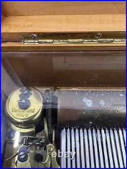 Vintage Swiss THOREN'S Rare 6 Song Windup Wood Music Box No. 32 Works