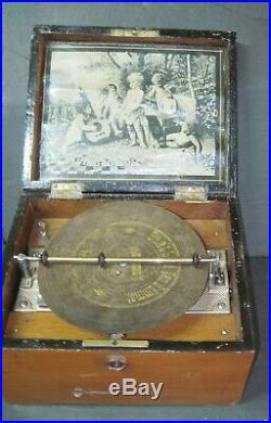 Vintage Symphonion Disc Music Box, As Original