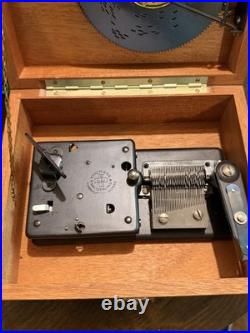 Vintage THORENS Music Box with10 Metal Music Discs made in Switzerland
