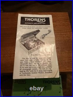 Vintage THORENS Music Box with10 Metal Music Discs made in Switzerland