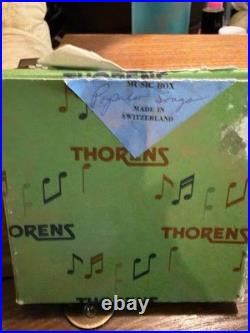 Vintage THORENS Music Box with10 Metal Music Discs made in Switzerland