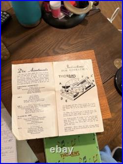 Vintage THORENS Music Box with10 Metal Music Discs made in Switzerland