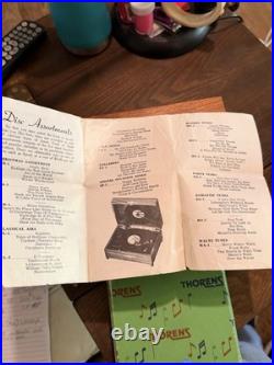 Vintage THORENS Music Box with10 Metal Music Discs made in Switzerland