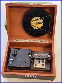 Vintage THORENS Switzerland Disc Mechanical Music Box w 4 Disc + Original Box