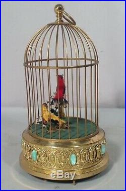 Vintage TWO BIRD Singing Bird in Cage AUTOMATON MUSIC BOX Not Working