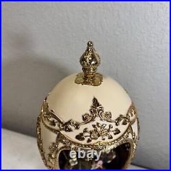 Vintage Taj Importing San Francisco Faberge Shaped Porcelain Music Box Japan