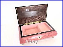 Vintage The San Francisco Music Box Wood Inlay Lacquered Jewelry Box Italy