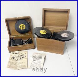 Vintage Thorens 30 Note Swiss 4.5 Disc Music Box with 25 Disc Free Shipping