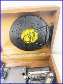 Vintage Thorens 30 Note Swiss 4.5 Disc Music Box with 25 Disc Free Shipping