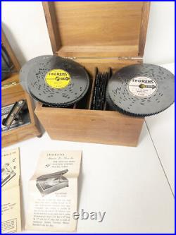 Vintage Thorens 30 Note Swiss 4.5 Disc Music Box with 25 Disc Free Shipping