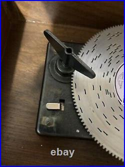 Vintage Thorens Automatic Disc Music Box With One Disc & Manual! Works