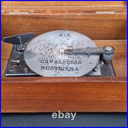 Vintage Thorens Disc Music Box Switzerland Plays Cavalleria Rusticana Wood Box