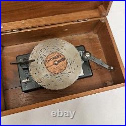 Vintage Thorens Disc Music Box Switzerland! Plays, Rare Swiss Wood Box