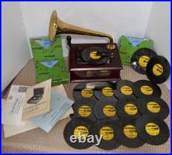 Vintage Thorens Gramophone Swiss Movement Music Box Disc Player + 15 Discs