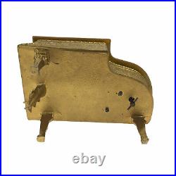 Vintage Thorens Grand Piano Swiss Music Box Gold Cigarette / Trinket Case WORKS