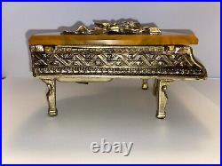 Vintage Thorens Grand Piano Swiss Music Box Trinket Case Lara's Theme Bakelite