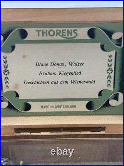 Vintage Thorens Music Box Switzerland 3 Songs Works