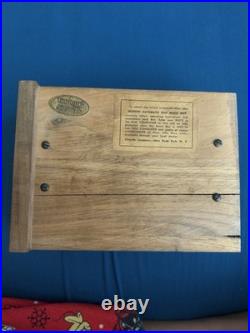 Vintage Thorens Swiss Automatic Disc Music Box with 2 Discs Working Wood Case