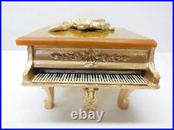 Vintage Thorens Swiss Bakelite, Gold Gilt Grand Piano Musical Trinket Box