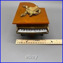 Vintage Thorens Swiss Music Box Marble Butterscotch Catalin Bakelite Grand Piano