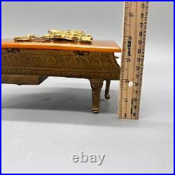 Vintage Thorens Swiss Music Box Marble Butterscotch Catalin Bakelite Grand Piano