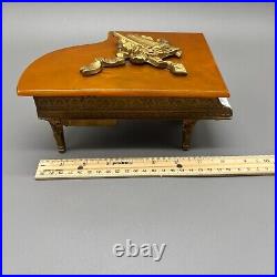 Vintage Thorens Swiss Music Box Marble Butterscotch Catalin Bakelite Grand Piano