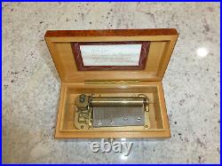 Vintage Thorens Swiss Music Box Wooden Inlaid 4 Songs Weeding Match & More