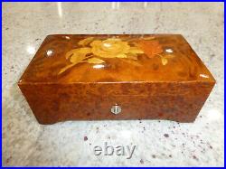 Vintage Thorens Swiss Music Box Wooden Inlaid 4 Songs Weeding Match & More