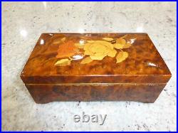 Vintage Thorens Swiss Music Box Wooden Inlaid 4 Songs Weeding Match & More