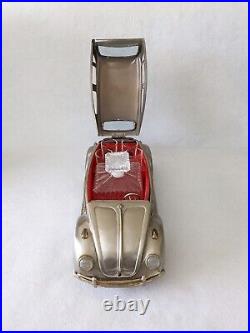 Vintage Volkswagen Beetle Music Box Decanter & Glasses 15 Metal