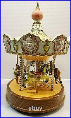 Vintage Waco Japan Ceramic 14 Horse/Clown Carousel Merry-Go-Round FREE SHIPPING
