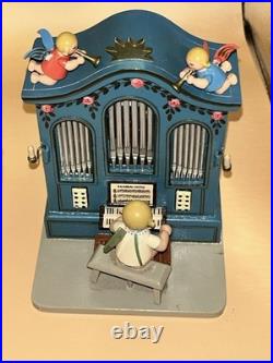 Vintage Wendt & Kuhn Music Box Angel Playing Organ Wood Germany Parts Repair